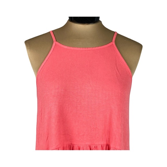 American Eagle Soft & Sexy Ribbed Cropped Flutter Hem Racer Back Tank Size S - Picture 2 of 13
